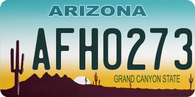 AZ license plate AFH0273