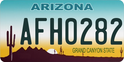 AZ license plate AFH0282