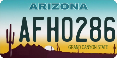 AZ license plate AFH0286