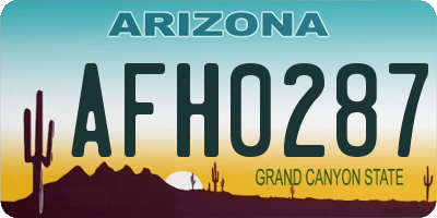 AZ license plate AFH0287