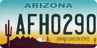 AZ license plate AFH0290