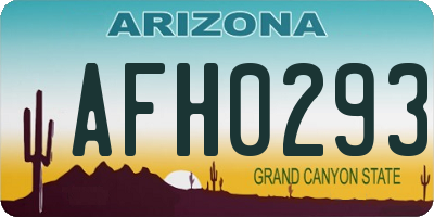 AZ license plate AFH0293