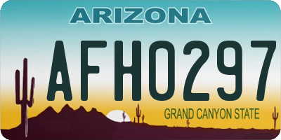 AZ license plate AFH0297
