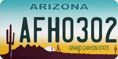 AZ license plate AFH0302