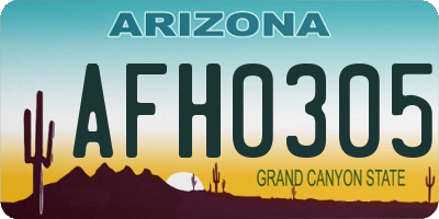 AZ license plate AFH0305