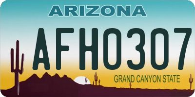 AZ license plate AFH0307