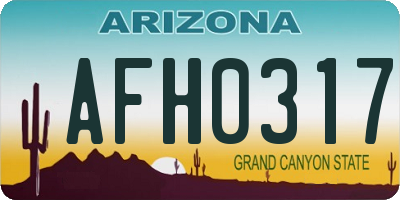 AZ license plate AFH0317