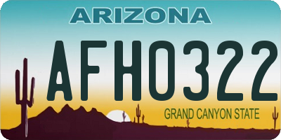 AZ license plate AFH0322