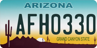 AZ license plate AFH0330