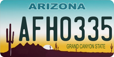 AZ license plate AFH0335