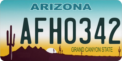 AZ license plate AFH0342