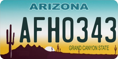 AZ license plate AFH0343