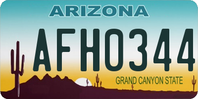 AZ license plate AFH0344