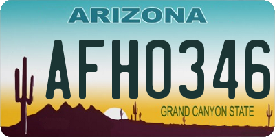 AZ license plate AFH0346