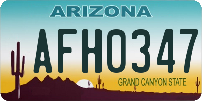 AZ license plate AFH0347