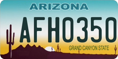 AZ license plate AFH0350