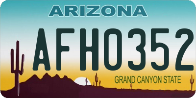 AZ license plate AFH0352
