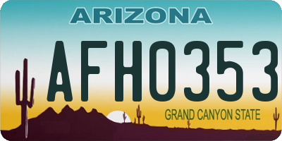 AZ license plate AFH0353