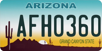 AZ license plate AFH0360