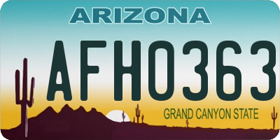 AZ license plate AFH0363