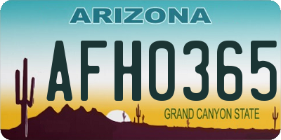 AZ license plate AFH0365