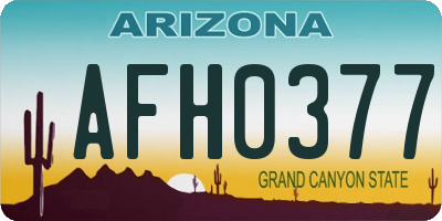 AZ license plate AFH0377