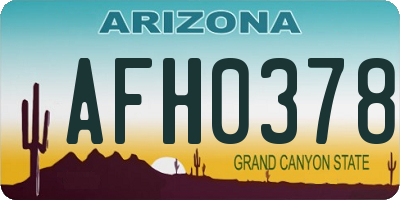 AZ license plate AFH0378