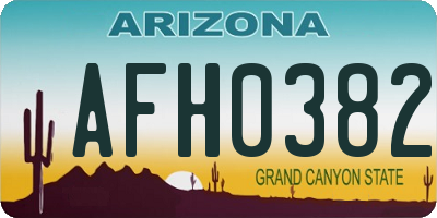 AZ license plate AFH0382
