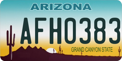 AZ license plate AFH0383