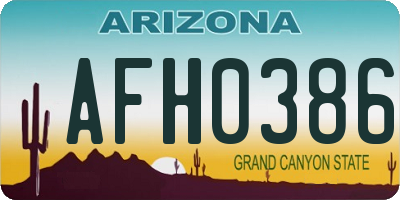 AZ license plate AFH0386