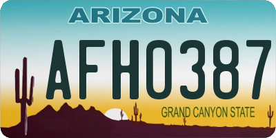AZ license plate AFH0387