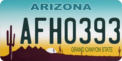 AZ license plate AFH0393
