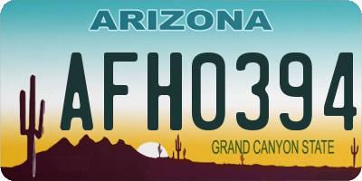 AZ license plate AFH0394