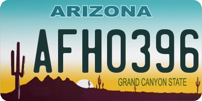 AZ license plate AFH0396
