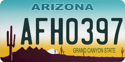 AZ license plate AFH0397