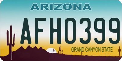 AZ license plate AFH0399