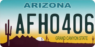 AZ license plate AFH0406