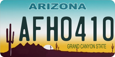 AZ license plate AFH0410
