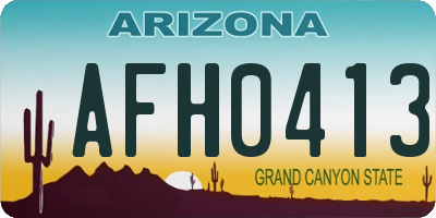 AZ license plate AFH0413