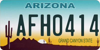AZ license plate AFH0414