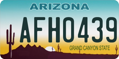 AZ license plate AFH0439