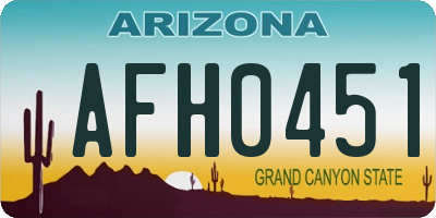 AZ license plate AFH0451