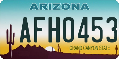 AZ license plate AFH0453