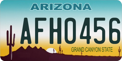 AZ license plate AFH0456
