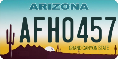 AZ license plate AFH0457