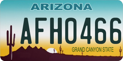 AZ license plate AFH0466