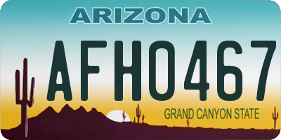 AZ license plate AFH0467