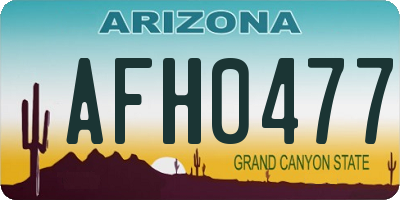 AZ license plate AFH0477