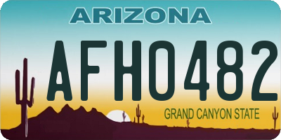AZ license plate AFH0482