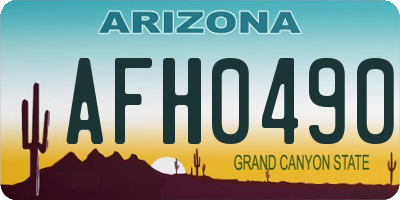 AZ license plate AFH0490